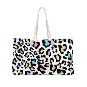 Custom Weekender Bag Women Personalized Tote Leopard Tote - Etsy