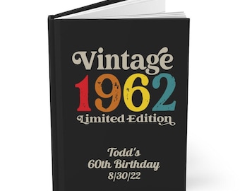 Personalized Birthday Guest Book: Vintage Hardcover Journal
