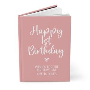 Birthday Guest Book, Happy Birthday, Book to Sign, Personalized Guest Book, Birthday Party Book, Birthday Party Book,1st Birthday Book