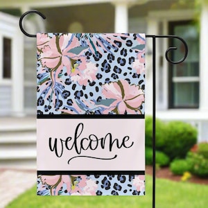 Leopard Welcome Yard Flags, Spring Garden Flag, Spring Garden Flag, Summer Garden Flag, Porch Decor, Entry Flag Yard Decor Housewarming Gift