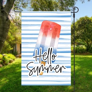 Popsicle Garden Flag, 4th Of July, Summer Garden Flag, Hello Summer, Porch Decor, Entry Flag, Yard Decor, Housewarming Gift, American