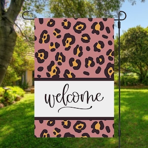 Leopard Welcome Yard Flags, Spring Garden Flag, Spring Garden Flag, Summer Garden Flag, Porch Decor, Entry Flag Yard Decor Housewarming Gift