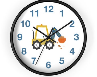 Construction Vehicle Wall Clock: Playroom Decor