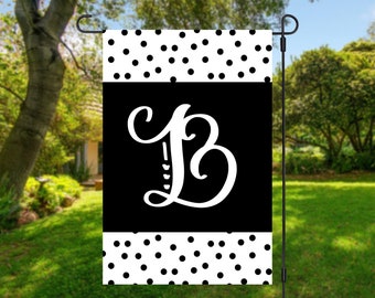 Personalized Garden Flag, Monogram Garden Flag, Welcome Flag, Summer Garden Flag, Welcome Garden Flag, Monogram Decor, Polka Dot Flag