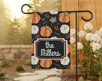 Fall Garden Flag, Halloween Garden Flag, Personalized flag,pumpkin decor,Porch Decor, Entry Flag, Patio Yard, Housewarming Gift
