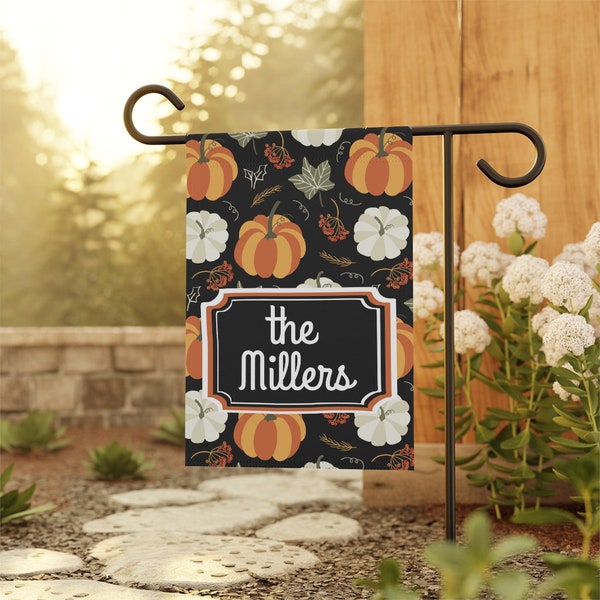 Fall Garden Flag, Halloween Garden Flag, Personalized flag,pumpkin decor,Porch Decor, Entry Flag, Patio Yard, Housewarming Gift