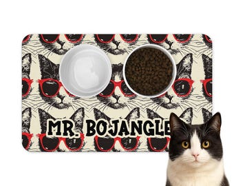 Personalized Cat Food Mat, Pet Placemat