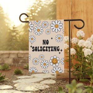 No Soliciting Garden Flag, No Soliciting Sign, Do Not Ring Doorbell, Privacy Sign