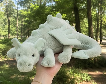 Jellycat Sage Dragon Plush Toy Rare Collectible Green Stuffed Animal Cute Fantasy Gift Soft Nursery Decor