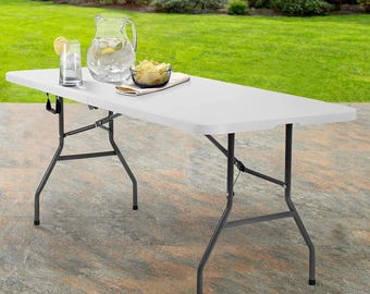 Newone Folding Table, Half Portable Folding Picnic Table for Camping Parties & Events