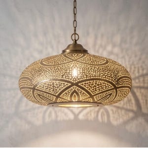 Handmade Moroccan Copper Pendant Light, Vintage Industrial Modern Chandelier