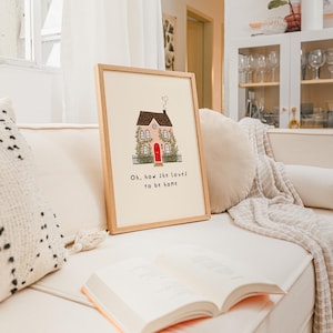 Cozy Home Wall Art Printable, Cottagecore House Print, Pink House Decor, Whimsical Gallery Wall Art, Housewarming Gift, Pink Farmhouse Decor image 10
