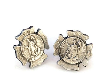 Saint Florian Patron Saint of Firefighters Post Earrings