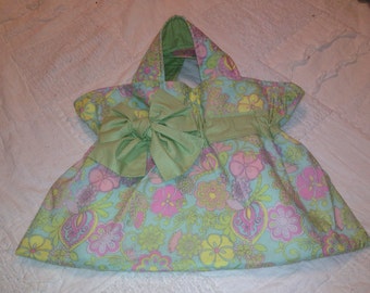 Handbag, Purse, Tote, Bag, Springtime floral, Cotton Fabric, Pastel,