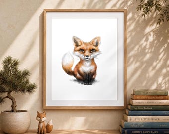 Fox Giclée Print, Woodland Animal Illustration, Forest Nature Wall Art