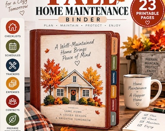 Fall Home Maintenance Binder Printable, Seasonal Home Maintenance Checklist, Fall Maintenance Planner, Winter Preparation Binder
