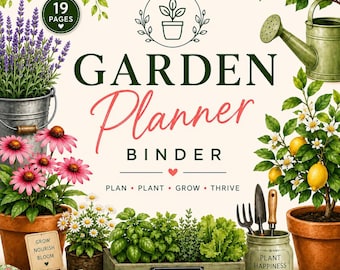 Printable Garden Planner PDF, Vegetable and Herb Binder, Seed Inventory and Harvest Logs