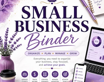 Small Business Binder Printable Planner | Finance, Client, Inventory Tracker (PDF)