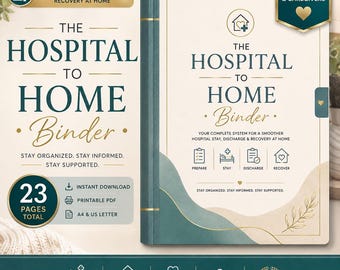 Hospital to Home Binder, Discharge Planner, Recovery Organizer (Printable PDF)