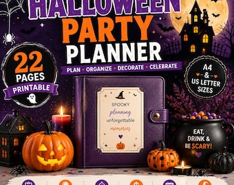 Halloween Party Planner Printable, Party Organizer with Budget, Guest List & Decorations