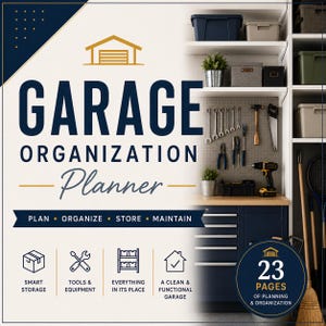 Garage Organization Planner, Garage Storage Binder, Tool Inventory Printable PDF, Workshop Planner, A4 & US Letter