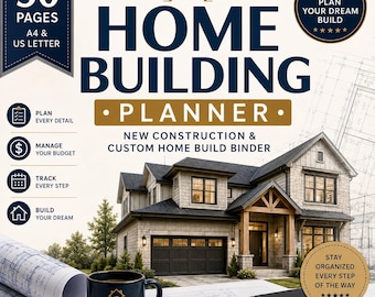 Home Building Planner Printable, New Construction & Custom Home Build Binder