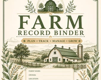 Farm Record Binder Printable PDF | Livestock, Crop, Homestead Planner (Digital Download)