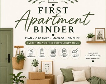 First Apartment Binder, New Renter Organizer, Moving Planner (Digital Download)