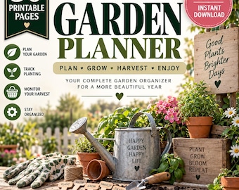 2027 Garden Planner Printable, Gardening Planner, Planting Calendar, Garden Organizer & Harvest Tracker