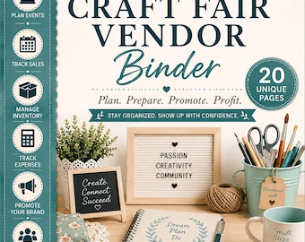 Craft Fair Vendor Binder | Market Planner, Booth Organizer, Sales Tracker (Digital Download)