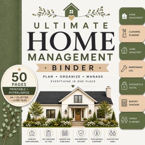Home Management Binder Printable PDF | Household Binder, Home Inventory, Home Maintenance Planner