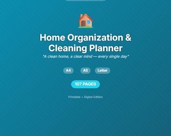 Home Cleaning and Organization Planner - Printable Daily Routine Checklist and Declutter Tracker
