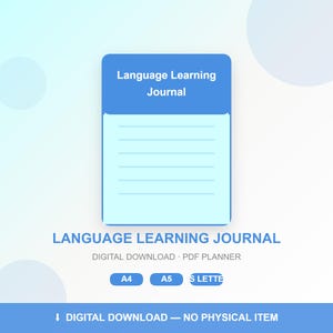 Språkinlärningsdagbok - Utskrivbar språkplanerare med ordlista, grammatikanteckningar och övningsspårare