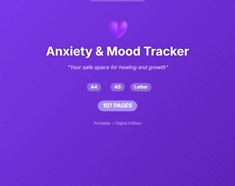Anxiety Mood Tracker Printable | CBT Journal, Trigger Log