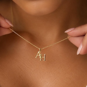 Custom Initial Necklace, Two Letter Necklace, Personalised Double Initial Necklace, Couple Necklace, Anniversary Gift, Graduation Gift