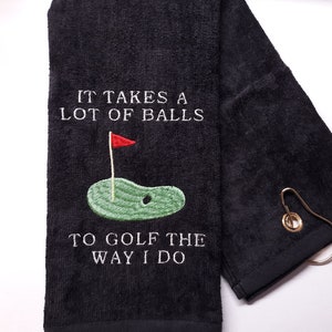 Serviette de golf brodée amusante : cadeau de golf humoristique, bas de Noël