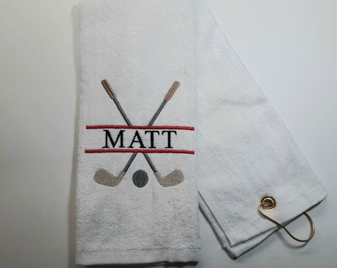 Personalized Golf Towel, Embroidered Golf Towel Gift, Custom Golf Gift, Personalized Golf Towel Gift