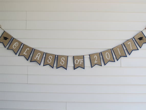 Rustic Burlap "Class of 2020" Banner - Class of 2020 Banner- Grad...