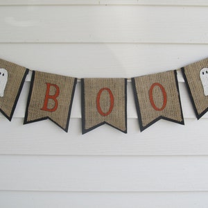 Rustic Burlap Halloween Banner "BOO" Ghost