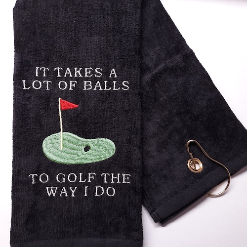 Serviette de golf brodée amusante : cadeau de golf humoristique, bas de Noël