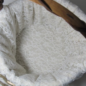 Rustic Flower Girl Basket Country Ivory and Lace Personalized For Your Wedding Day image 2