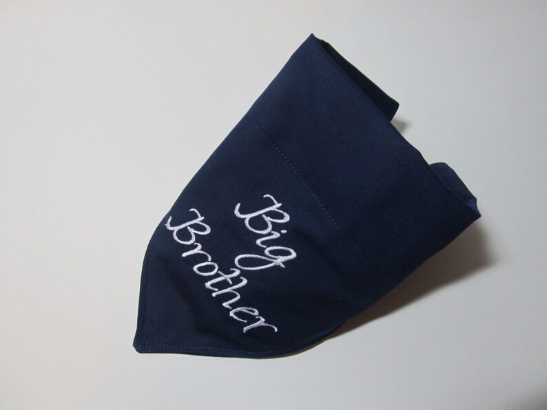 Big Brother Navy Blue Dog Bandana Over the Collar Style Etsy