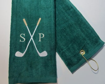 Personalized Monogrammed Golf Towel, Embroidered Golf Towel Gift, Custom Golf Gift, Personalized Golf Towel Gift