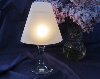 Vellum Wine Glass Luminary Shades - Set of 10 - Choose white or ivory shades