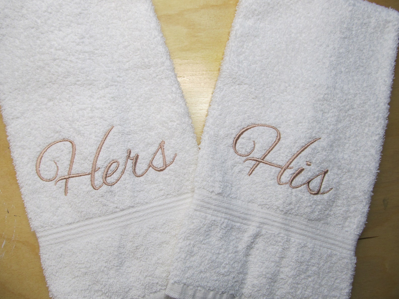 His and Hers Embroidered Hand Towels Set of Two Embroidered Etsy