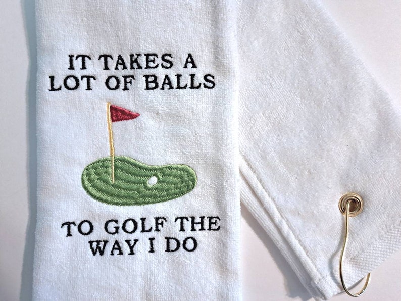 Funny Golf Towel Embroidered Funny Golf Towel Gift Custom Etsy