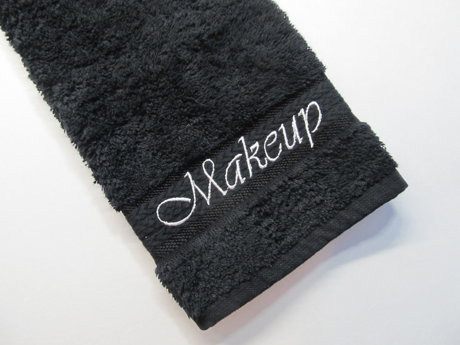 Black Makeup Washcloth Personalized Embroidered Washcloth Etsy