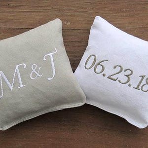 Personalized Wedding Cornhole Game Bags – Embroidered Initials & Date