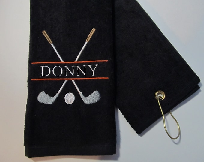 Personalized Golf Towel, Embroidered Golf Towel Gift, Custom Golf Gift, Personalized Golf Towel Gift