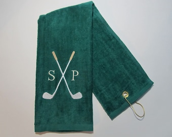 Personalized Golf Towel: Custom Monogrammed Golfing Gift, Stocking Stuffer